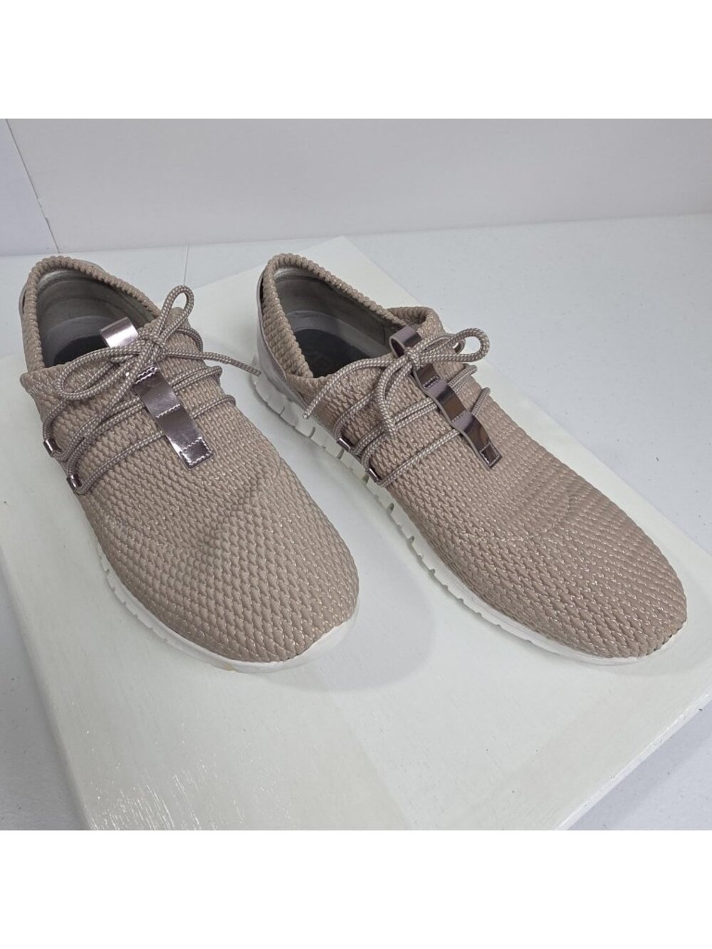 Cole Haan Zerogrand Shoes Womens 11 Taupe Woven Knit Sneaker Grand OS Comfort